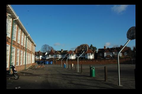 The Maze Hill site – delapidated but in a quiet residential area near its feeder primary schools